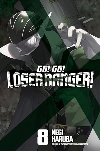 Manga volume 8 cover featuring a green Power Ranger-style character.