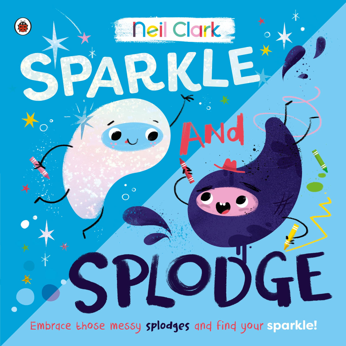 Book cover featuring cartoon cloud and purple creature with colorful splashes.
