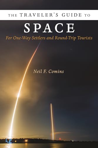 Book cover: “The Traveler’s Guide to Space” with a rocket launch image.
