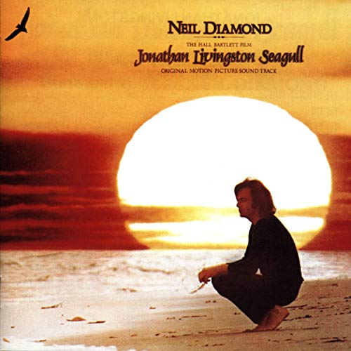 Neil Diamond album cover: sunset, beach, and silhouette of a man.