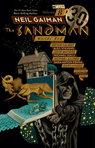 Cover of “The Sandman Volume 8: World’s End” with fantasy imagery.