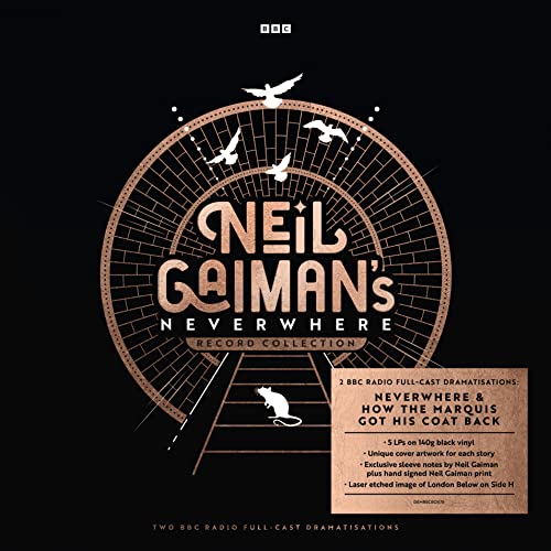 Black vinyl record set cover with copper-colored circular design, birds, rat, and text.