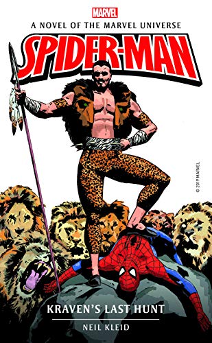 Novel cover featuring Kraven the Hunter standing over Spider-Man.