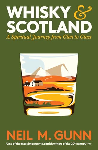 Book cover with title Whisky and Scotland featuring a glass illustration of a landscape.