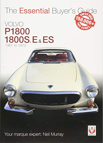 Cover of a buyer’s guide featuring a white vintage Volvo P1800 car.