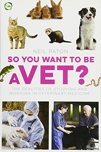 Book cover featuring various animals and veterinarians examining a pig and a cow.