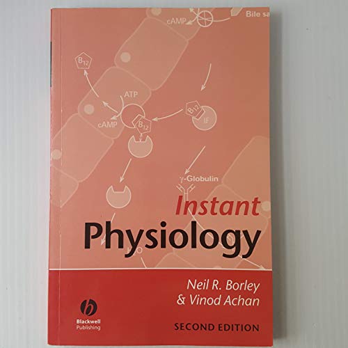 Red textbook cover with “Instant Physiology” title and scientific diagrams.