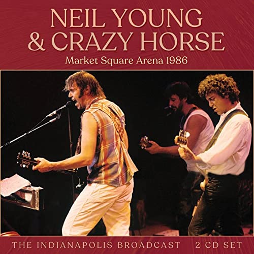 Neil Young & Crazy Horse performing live on stage in 1986.