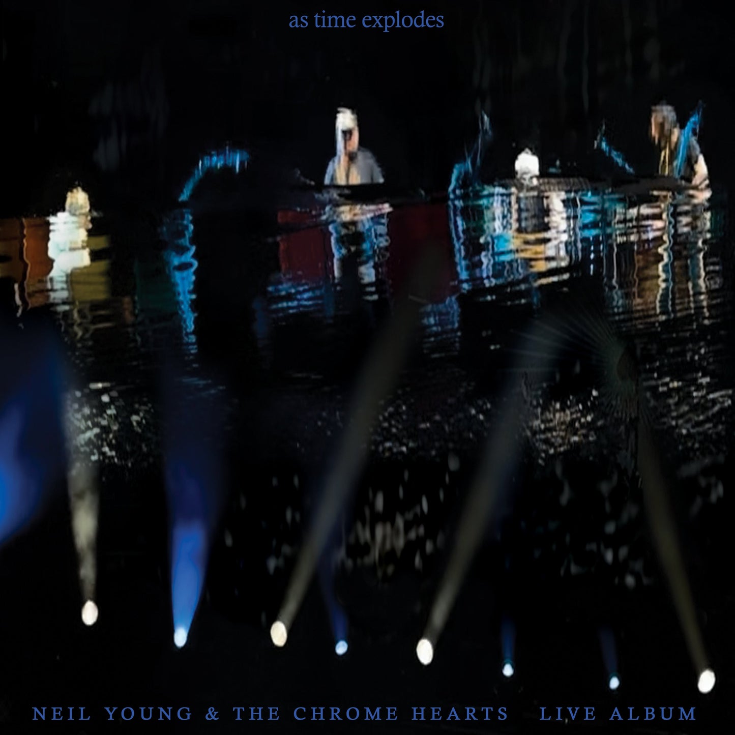 Vinyl record of Neil Young & The Chrome Hearts’ “as time explodes” album.