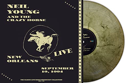 Neil Young and Crazy Horse live album cover and grey marbled vinyl record.