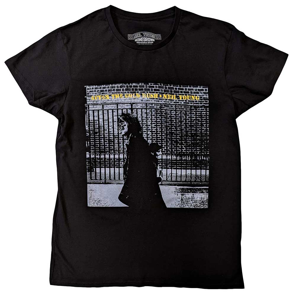 Medium unisex t-shirt featuring Neil Young’s “After The Gold Rush” artwork.