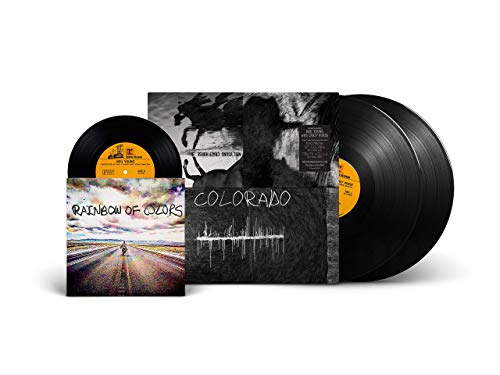 "Black and white album cover with horse image and 'COLORADO' text."