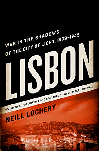 Book cover: “Lisbon” with a red and black color scheme, city skyline.