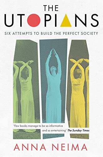 Book cover for The Utopians featuring stylized figures in three colored panels.