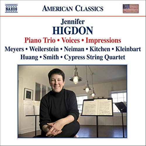 CD cover featuring composer Jennifer Higdon seated in a music room.