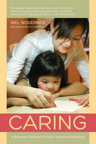 Book cover: woman and child drawing together, titled "Caring.