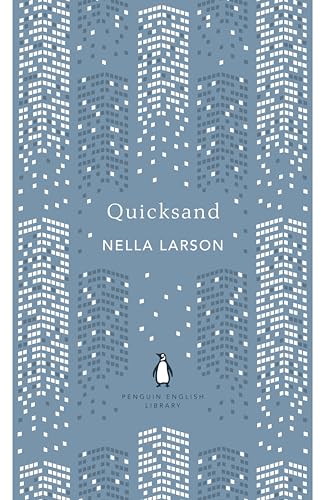 Book cover of Quicksand by Nella Larson featuring a blue cityscape pattern.