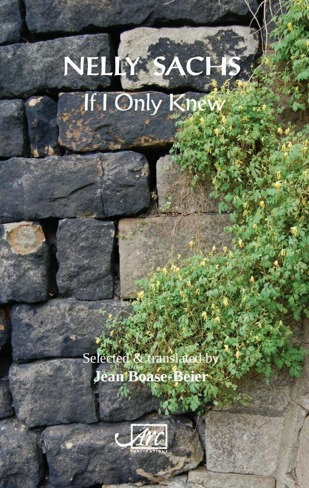 Book cover: "If I Only Knew" by Nelly Sachs, with stone wall imagery.