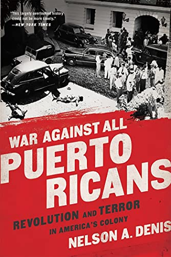 Book cover: "War Against All Puerto Ricans" with historical photo of protest.