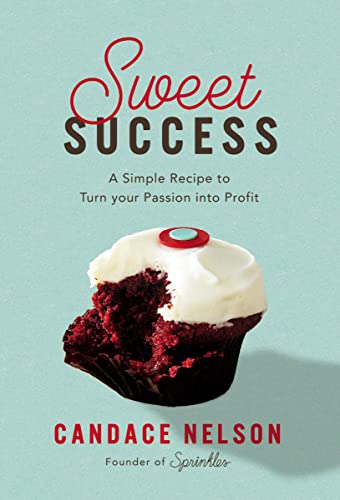 Book cover with red text, a red velvet cupcake, and author Candace Nelson.