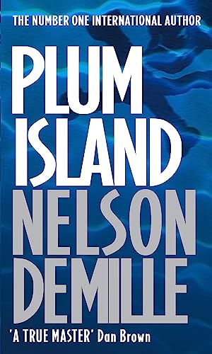 Book cover for "Plum Island" by Nelson DeMille, blue and white text.