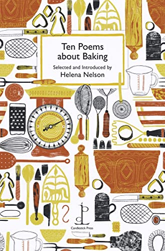 Book cover with title Ten Poems about Baking surrounded by illustrations of baking tools.