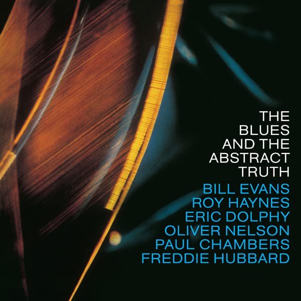 Vinyl record cover with abstract orange lines and white text listing musicians.