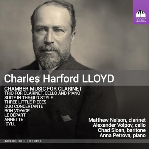 CD cover featuring a portrait of composer Charles Harford Lloyd.