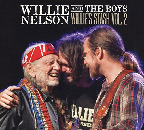 Willie Nelson with two musicians on album cover, "Willie's Stash Vol. 2".