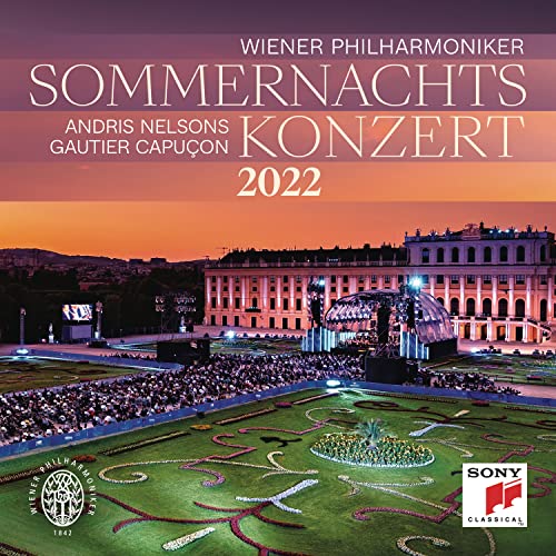 CD cover: Vienna concert hall with stage and audience at dusk.