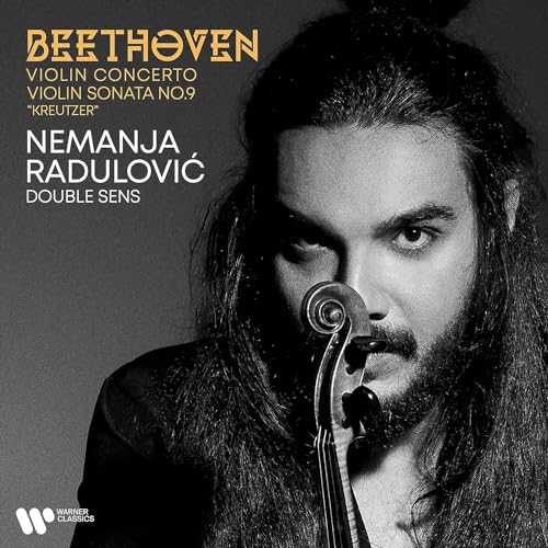 CD cover featuring violinist Nemanja Radulović in grayscale with a violin.