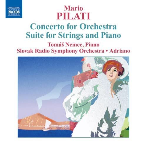 CD cover for Pilati’s Concerto for Orchestra, featuring artwork of a woman.