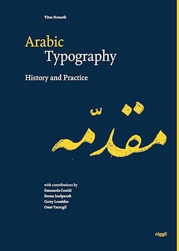 Book cover: “Arabic Typography: History and Practice” with Arabic script.
