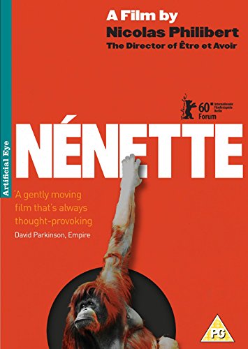 DVD cover for "Nenette" featuring an orangutan raising its hand.