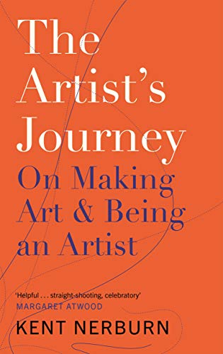 Book cover: "The Artist's Journey" by Kent Nerburn, orange background.