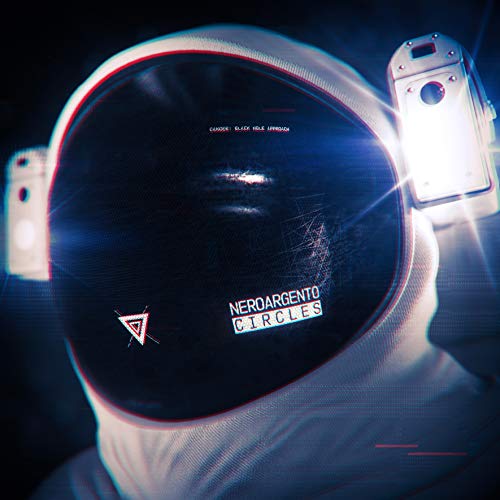 CD cover with astronaut helmet and glitch effect, text “Neroargento Circles”.