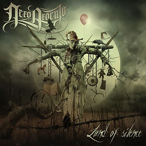 Dark album cover featuring a plague doctor figure amidst a desolate landscape.