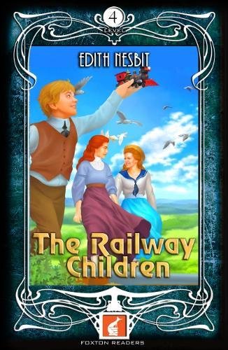 Book cover for "The Railway Children" featuring children and a toy train.
