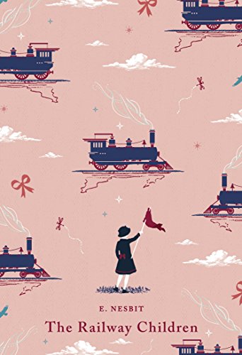 Book cover: child waving a flag at a train, patterned background.