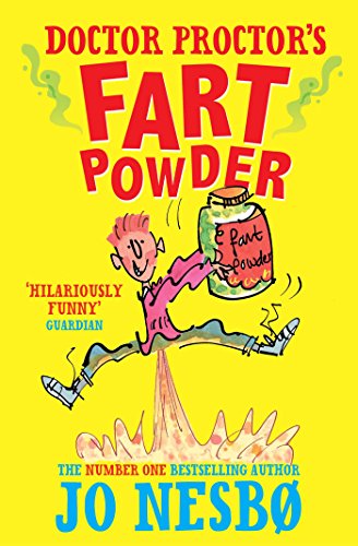 Book cover: cartoon boy flying from a fart, bright yellow background.