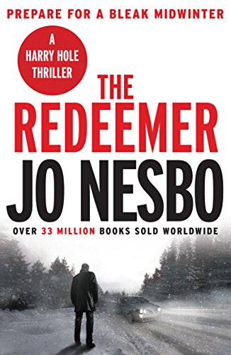 Book cover of "The Redeemer" by Jo Nesbo, featuring a snowy landscape with a church.