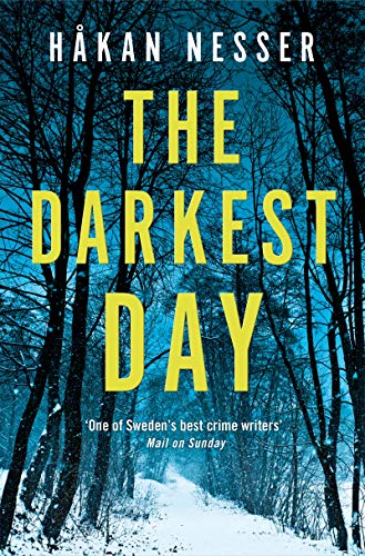 Book cover showing a snowy forest path under a dark blue sky.