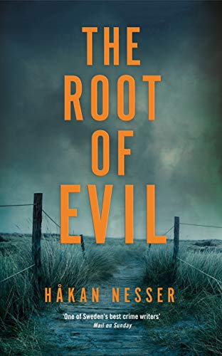 Book cover: dark landscape with orange title "The Root of Evil".