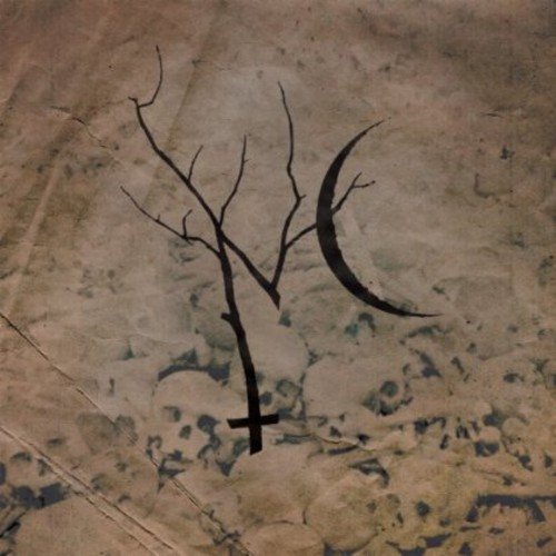 Dark brown album cover with a bare tree branch and crescent moon.