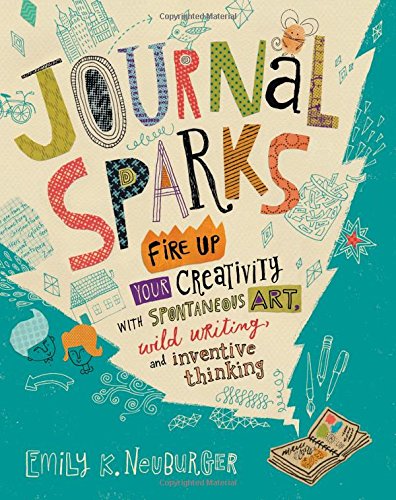 Book cover titled Journal Sparks with colorful hand-drawn illustrations on a teal background.