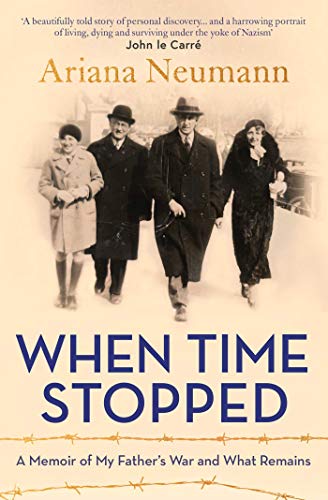 Book cover: vintage photo of four people walking, barbed wire below title.