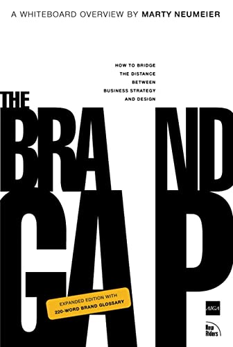 Book cover with large black text reading The Brand Gap on a white background.