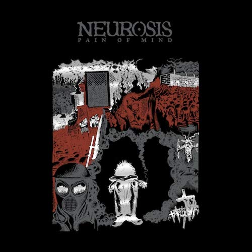 Neurosis album cover: dystopian landscape with figures in gas masks.