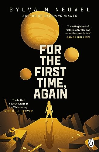 Book cover: black background with planets, a silhouetted figure, and gold text.