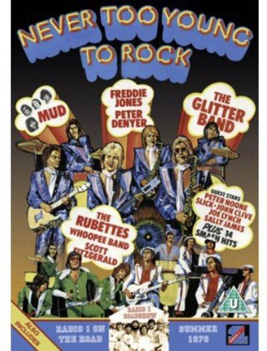 DVD cover featuring cartoon musicians and band names, with colorful background and text.